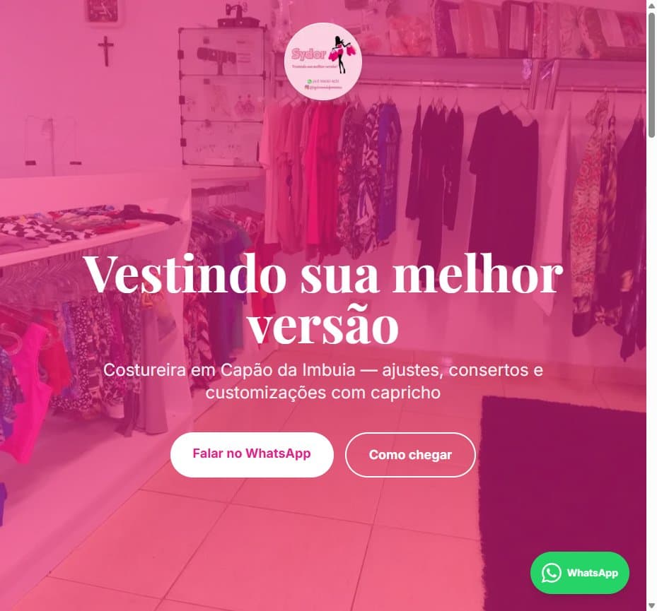 Site da Sydor Costuras — exemplo de entrega CMH Digital